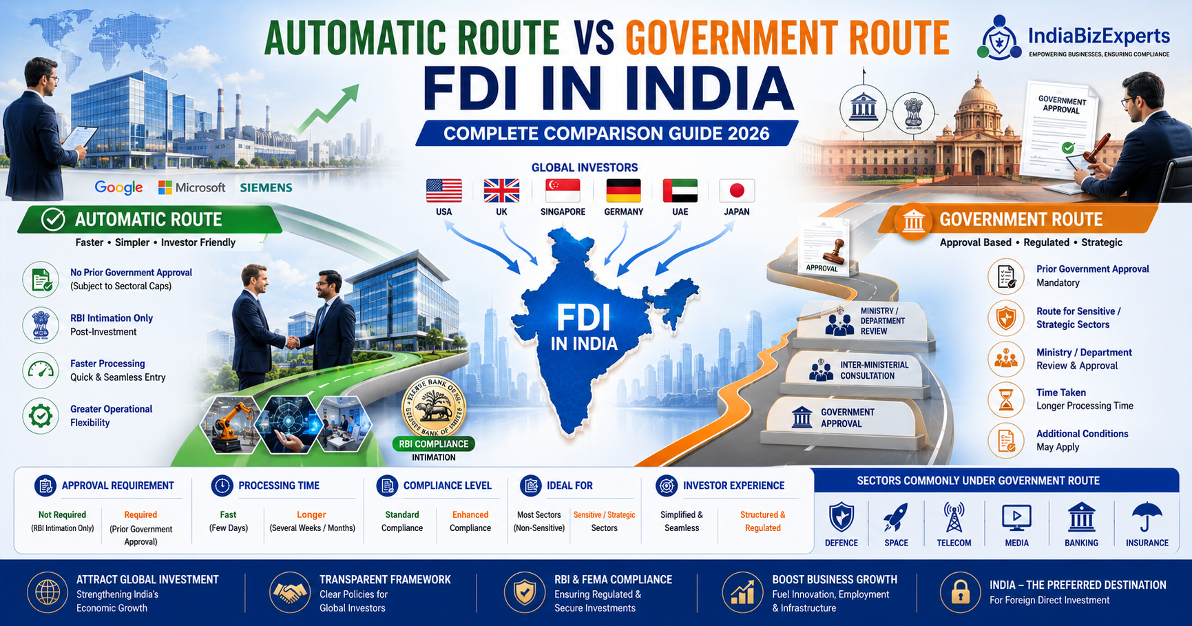 Automatic Route vs Government Route FDI in India – Complete Comparison Guide (2026)